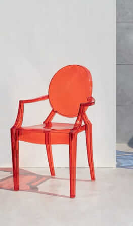 เก้าอี้พลาสติก MY DOLLS HOUSE GHOST TRANSPARENT สีแดง_2